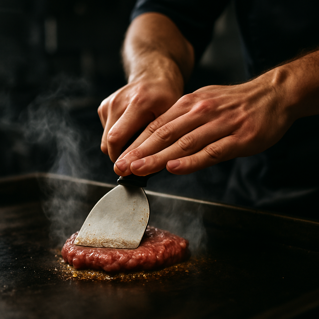 Burger en préparation